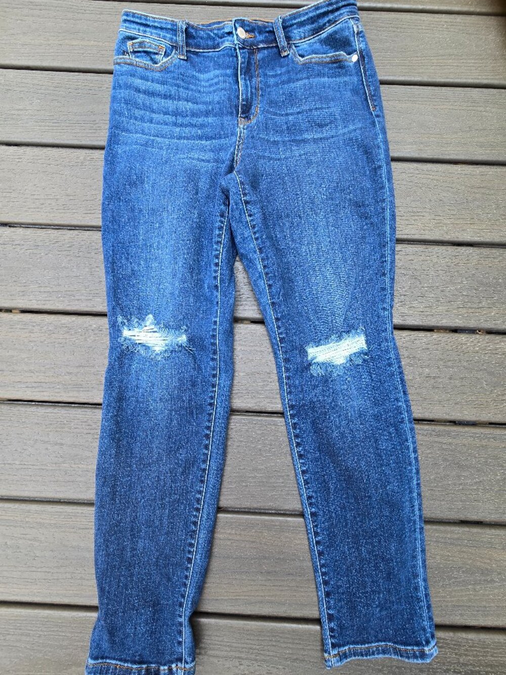 Judy Blue Dark Blue Distressed Skinny Jeans